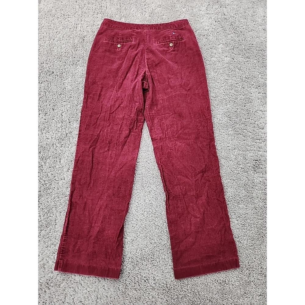 Tommy Hilfiger Pants Womens 10 Burgundy Mid Rise Corduroy Straight Leg Classic - Picture 5 of 8